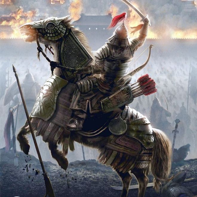 Mongol warrior rearing